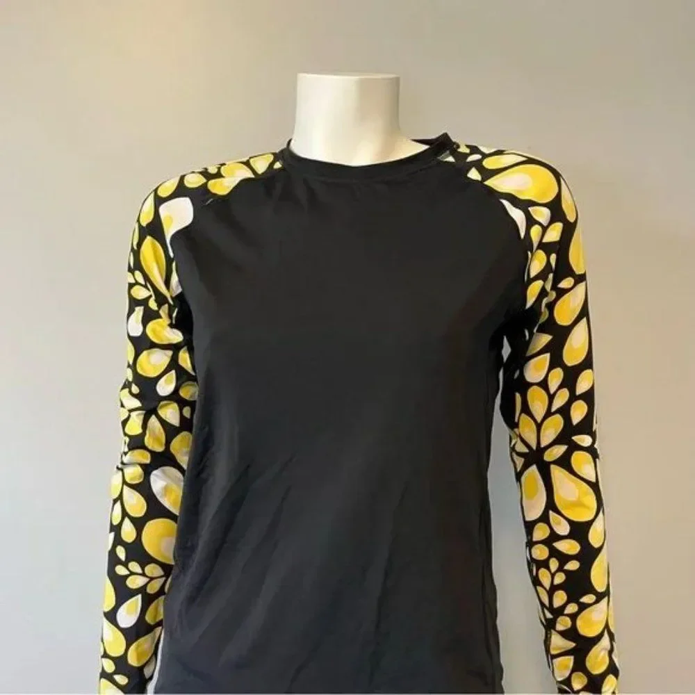 The North face Rash Guard top fro women size medium black and yellow - Picture 3 of 7